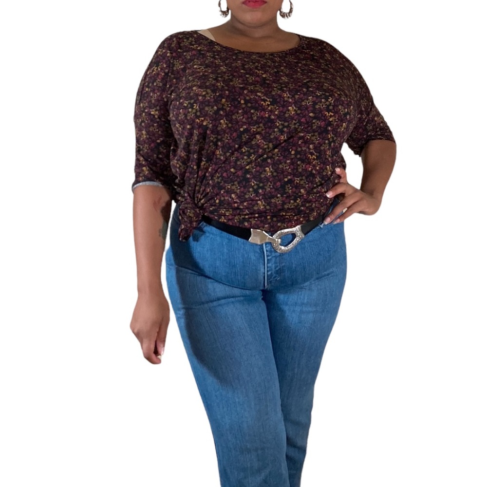 Dark Floral Violet and Black Tunic